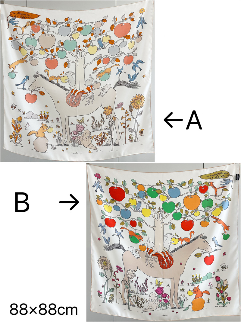 AB Faced Print Silk Scarf 18MM - огляд і ціна Travel Accessories Aesthetic